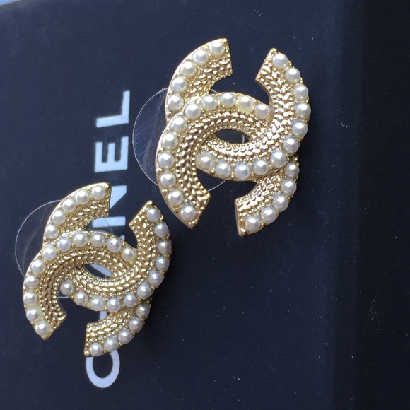 CHANEL Jewelry - CHANEL Gold and White Pearl Earrings. Perfect Condition. Comes With Box & Pouch.
